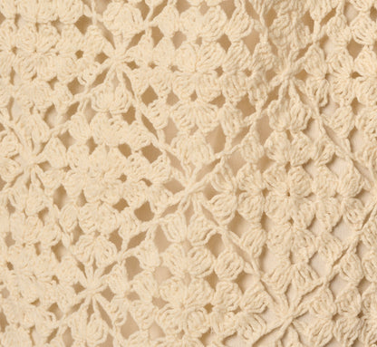 Crochet Knit Dagger Hem Midi Skirt - Cream | Adrianna Papell