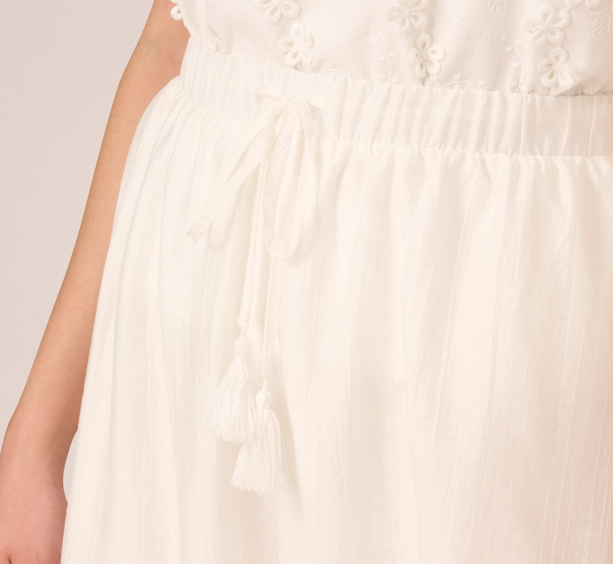Floral Embroidered Hem Midi Skirt - Ivory | Adrianna Papell