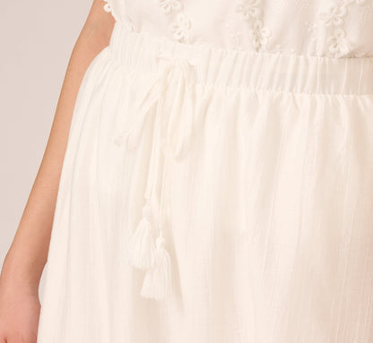 Floral Embroidered Hem Midi Skirt - Ivory | Adrianna Papell