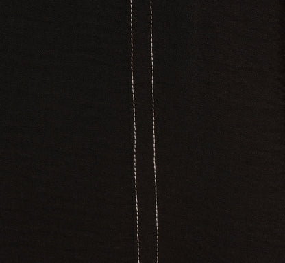 Contrast Stitching A Line Midi Skirt - Black Ivory | Adrianna Papell