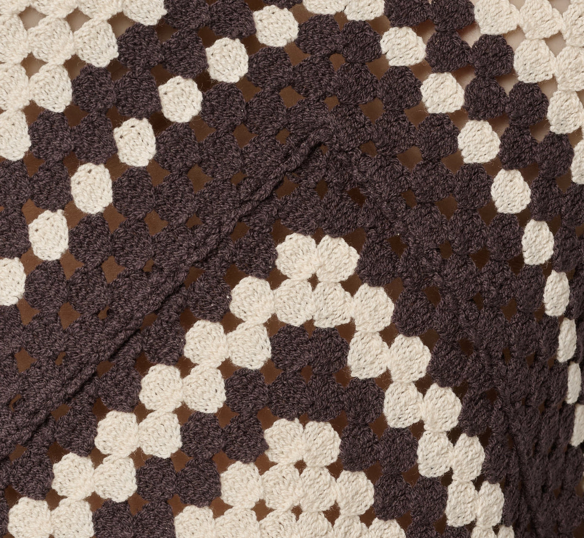 Open Crochet Knit Tank Top - Chocolate Cream | Adrianna Papell