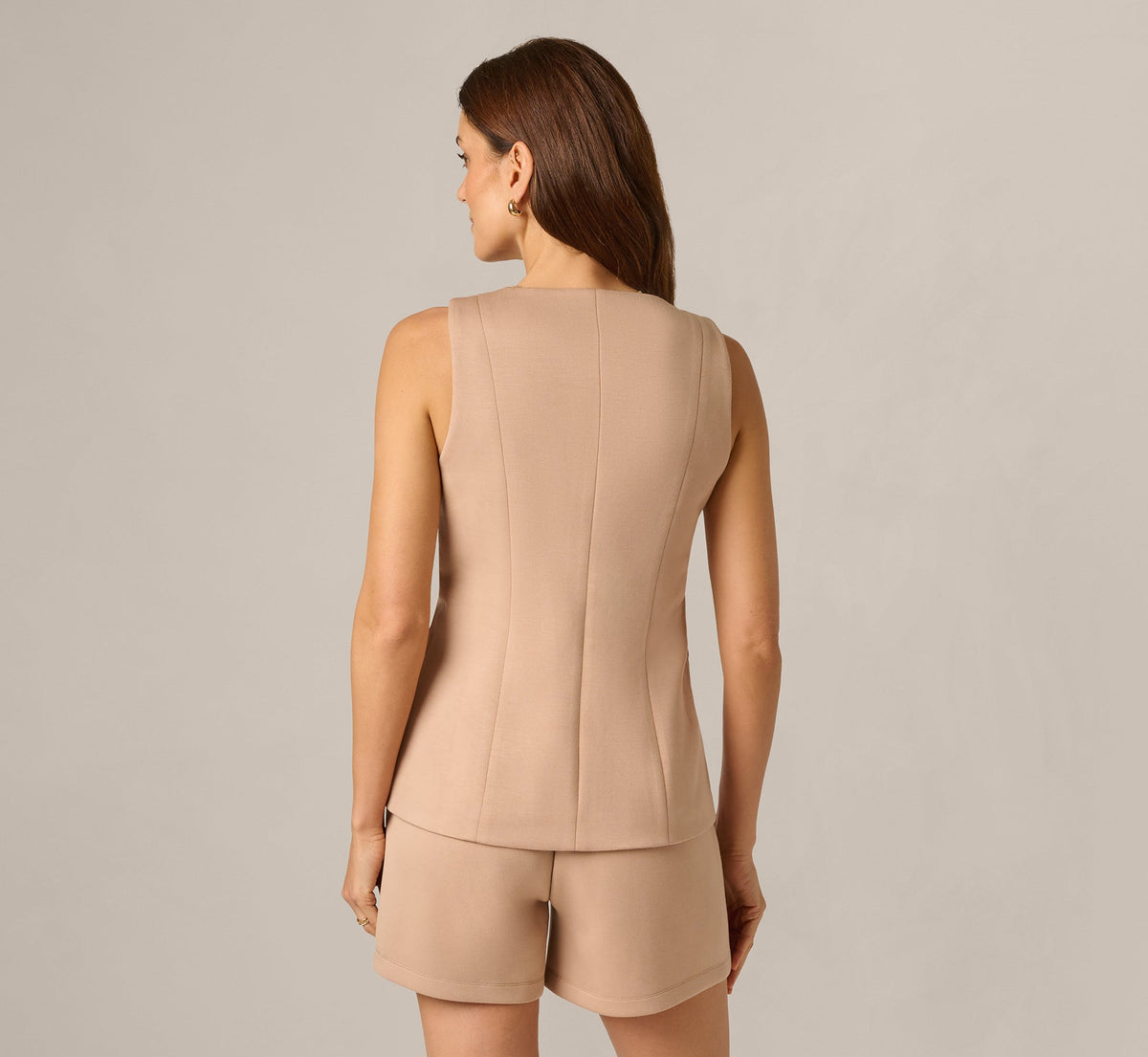Ponte Knit Vest Top - Desert Dust | Adrianna Papell
