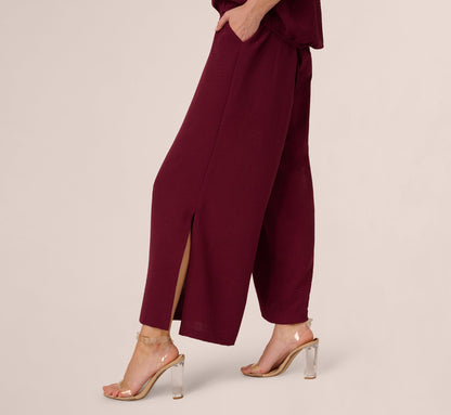 Short Sleeve Top And Wide Leg Pant Airflow Set - Fig | Adrianna Papell