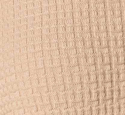 Waffle Knit Cardigan Sweater With Frayed Edges - Champagne Blush | Adrianna Papell