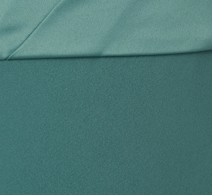 One-Shoulder Long Satin Crepe Mermaid Gown - Green Slate | Adrianna Papell