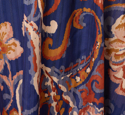 Long Sleeve Paisley Stripe Short Dress - Blue Multi | Adrianna Papell