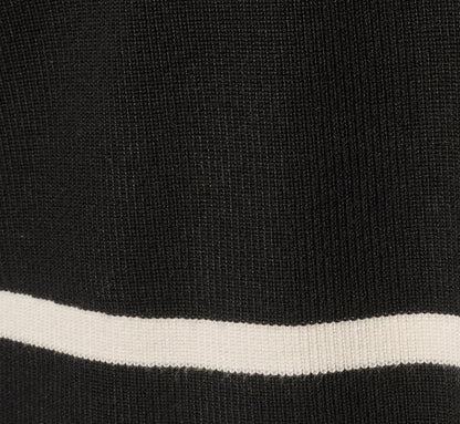 Long Sleeve Drop Shoulder Twofer Sweater - Black Ivory | Adrianna Papell