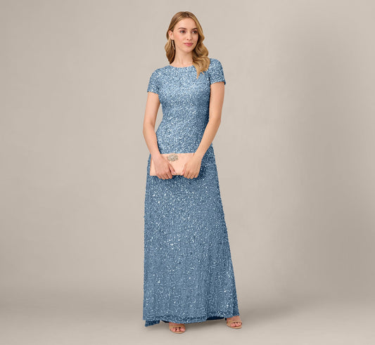 Scoop Back Sequin Gown - Nile | Adrianna Papell