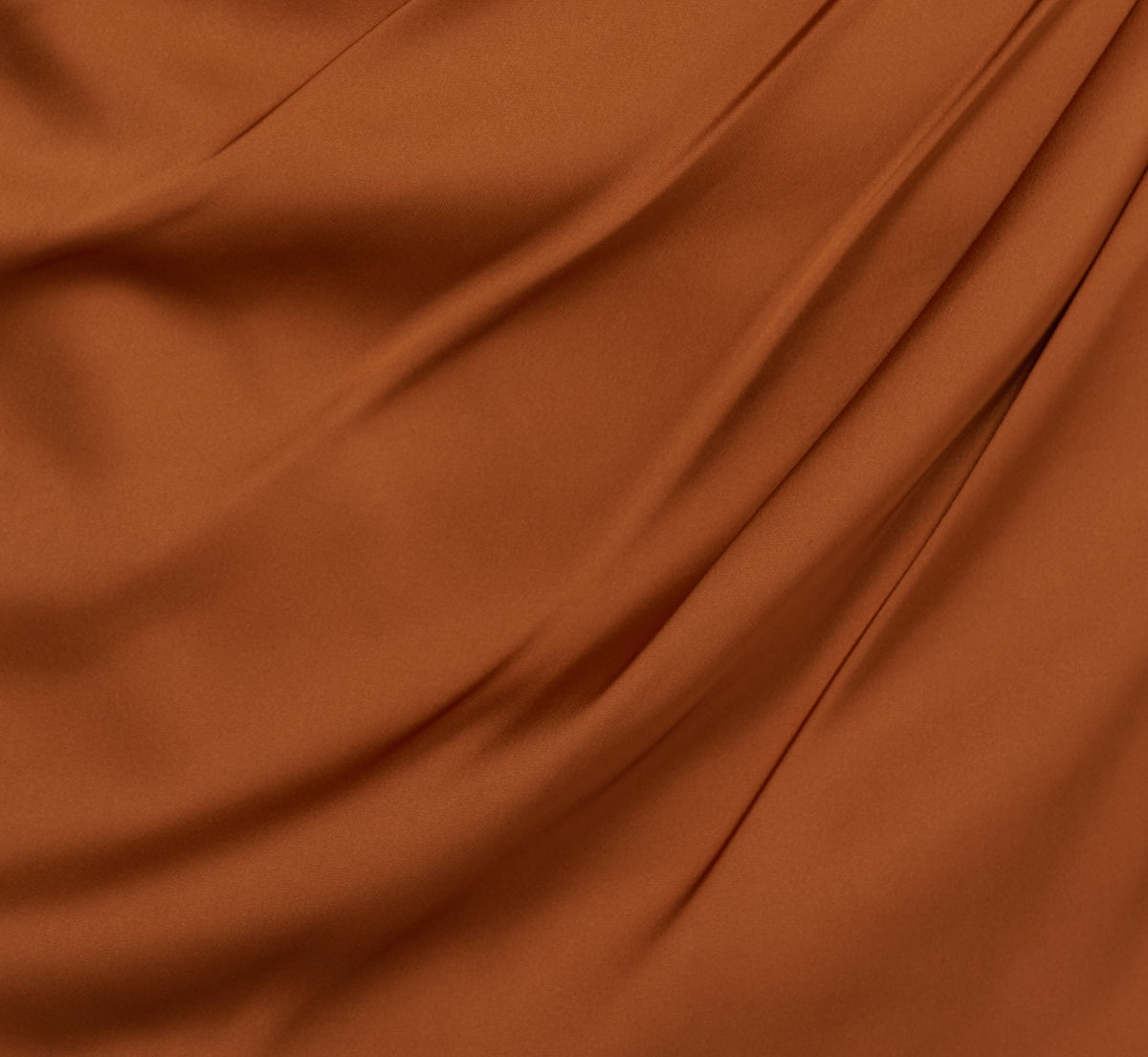 One Shoulder Ruched Satin Gown - Cinnamon | Adrianna Papell